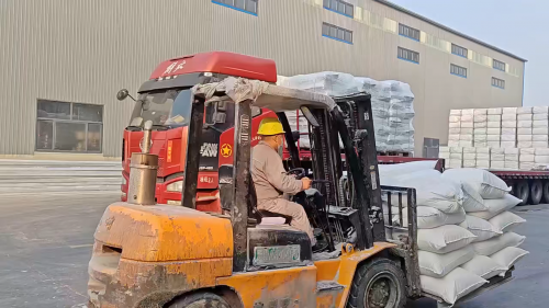 安康羧甲基纖維素產(chǎn)品裝車(chē)細(xì)節(jié)，工人操作現(xiàn)場(chǎng)
